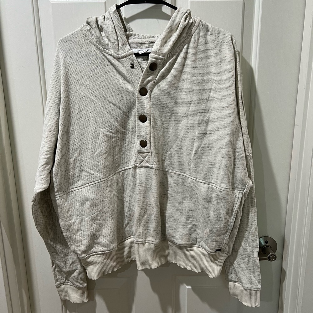 O'Neill Cream Textured Button-Up Hoodie
